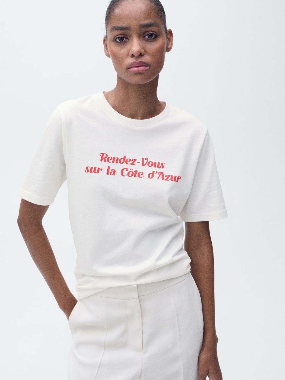 Women Typography Printed Pure Cotton T-shirt