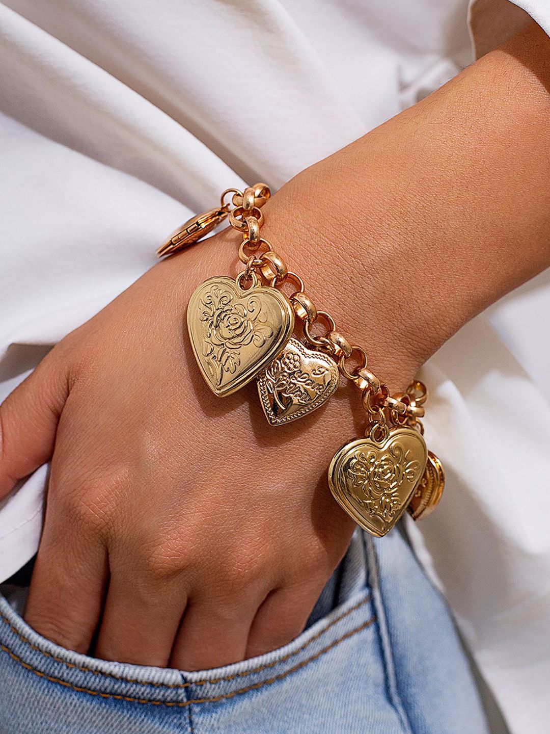 Women Handcrafted Gold-Plated Cuff Bracelet