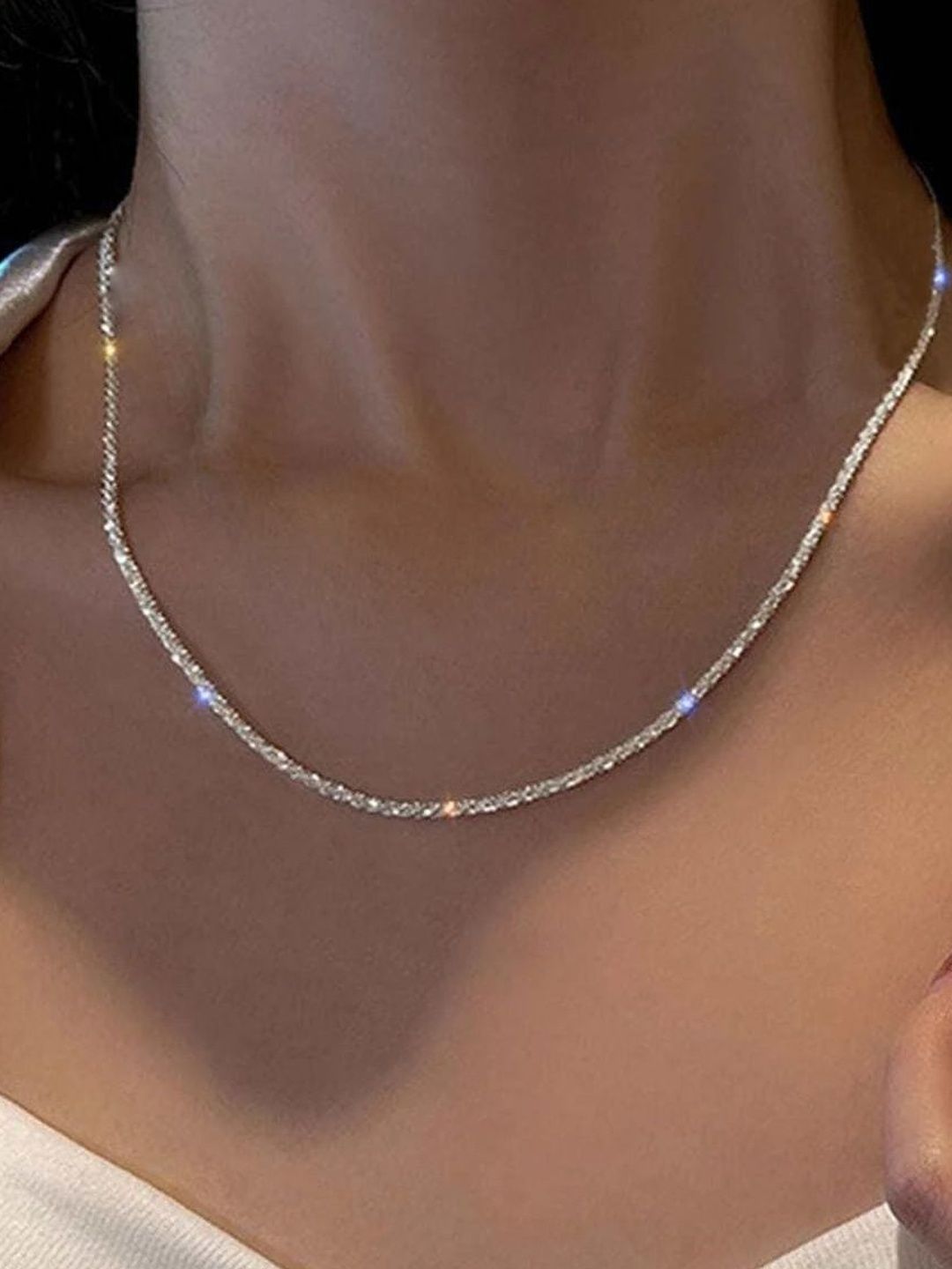 Silver-Plated Enamelled Chain