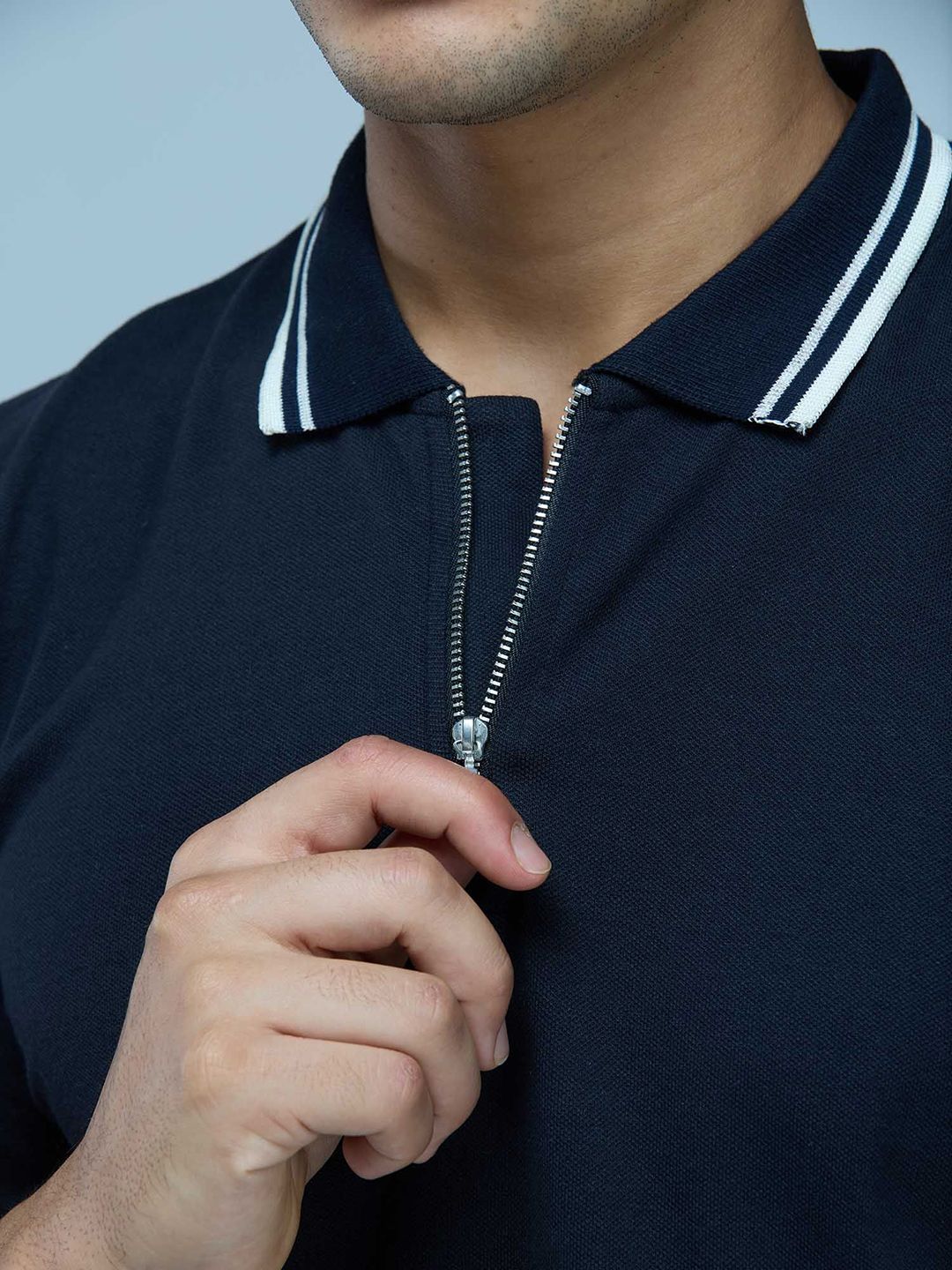 Cava Black Urban Zipper Polo