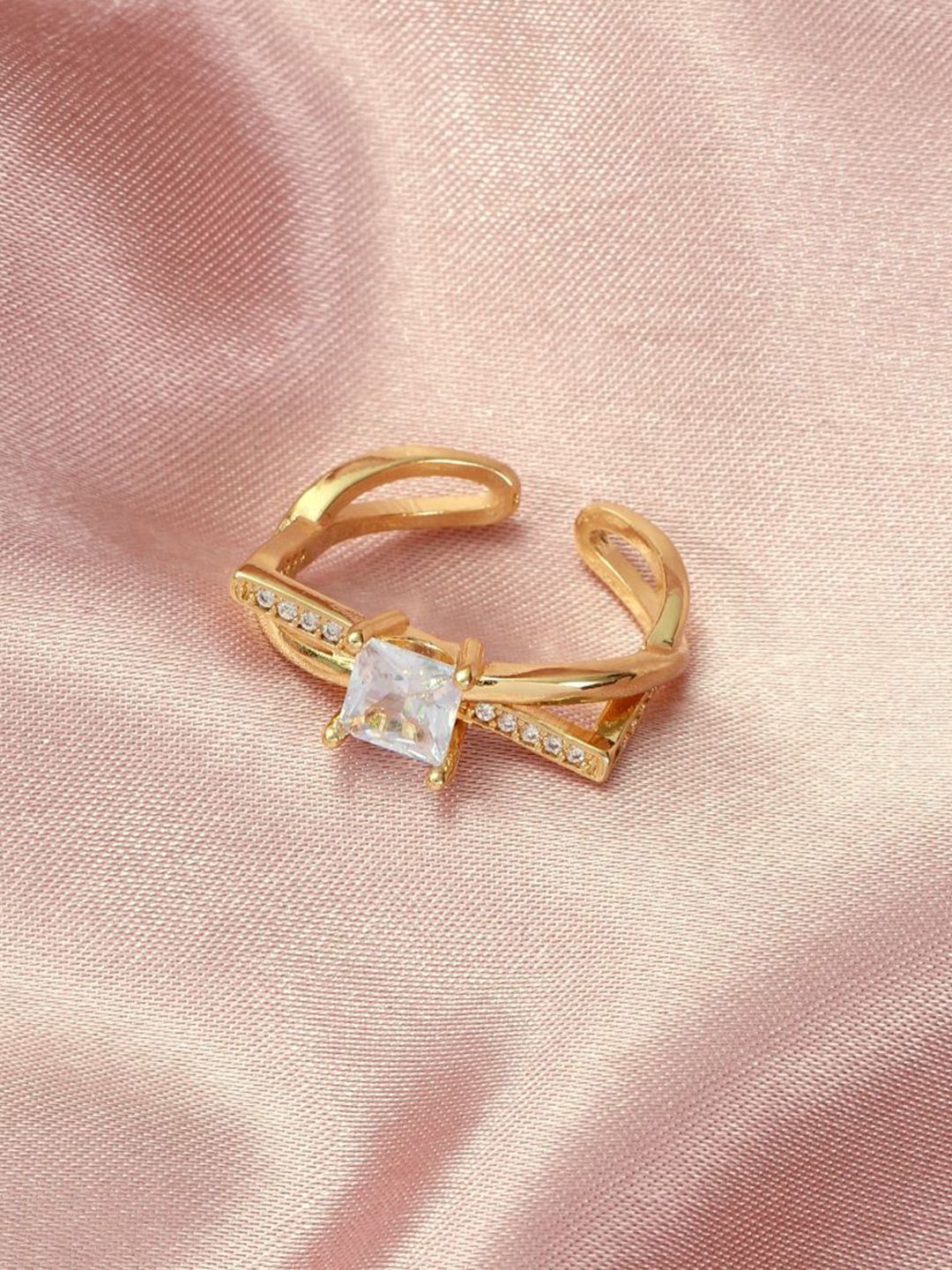 SALTY Forever Radiance Gold Ring For Women & Girls Finger Ring Jewellery Accessories