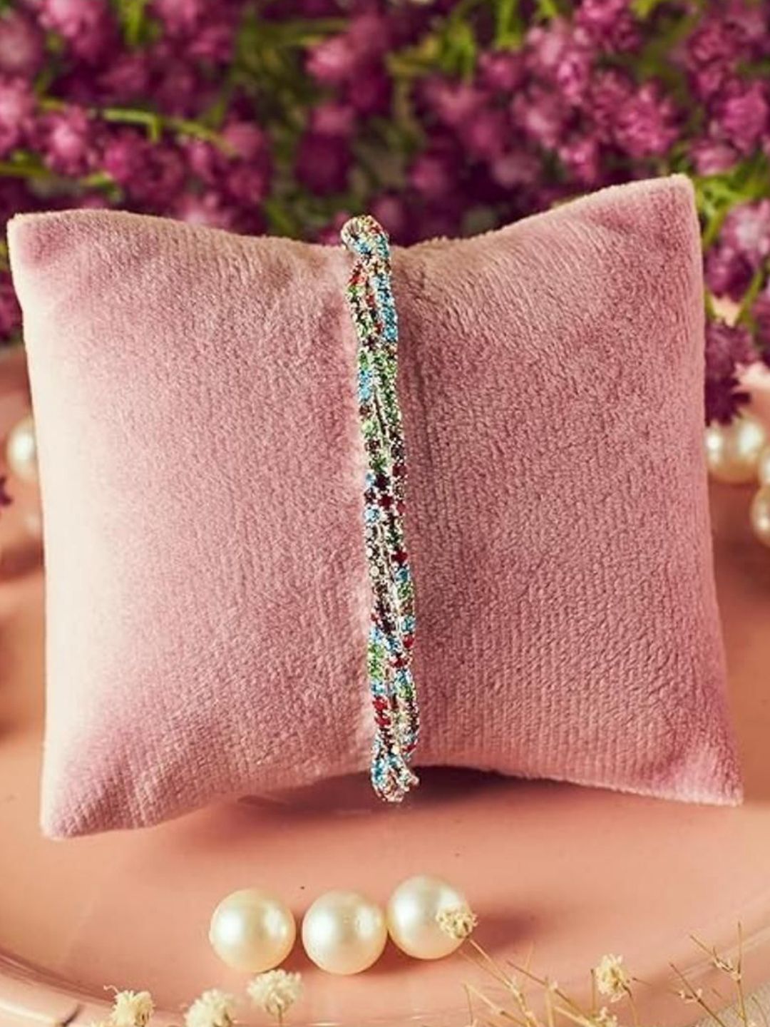 SALTY Women Artificial Stones Studded Elasticated Bracelet