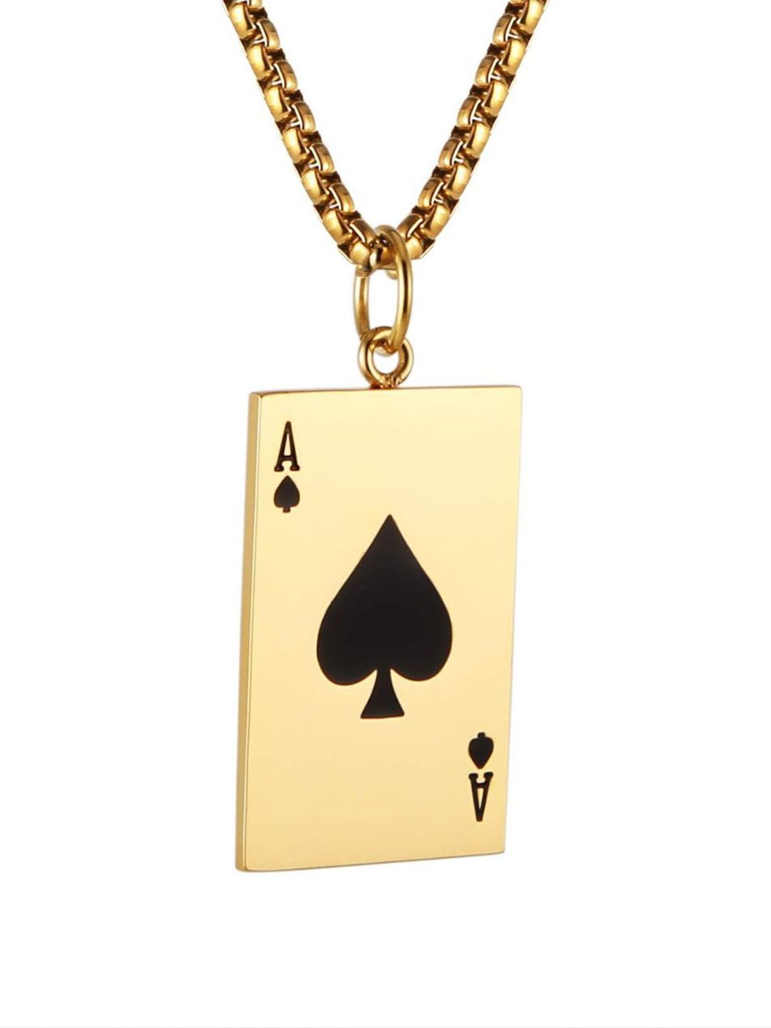 SALTY Men Square Royal Flush Pendants with Chains