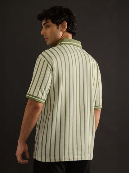 Men Oversized Popeye Printed Polo T-Shirt
