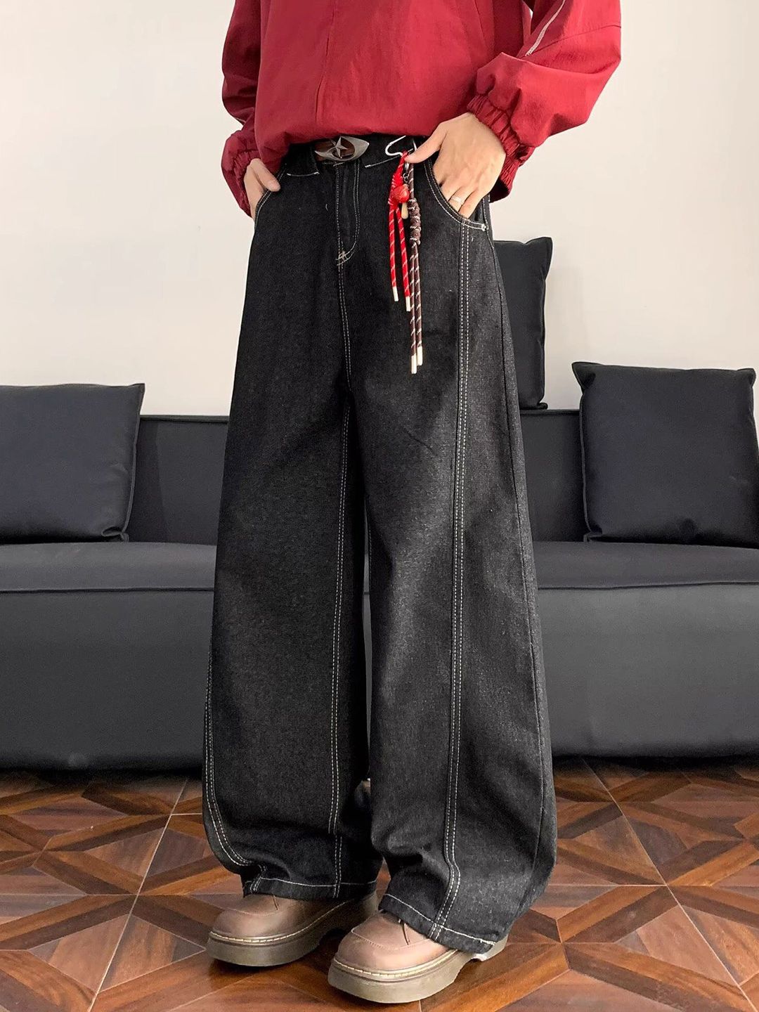 Men Baggy Fit Mid-Rise Heavy Fade Jeans