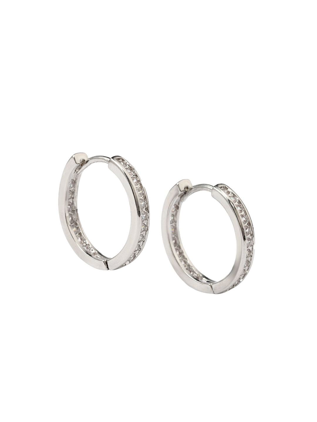 SALTY Odessa Contemporary Artificial Stones Studded Hoop Earrings