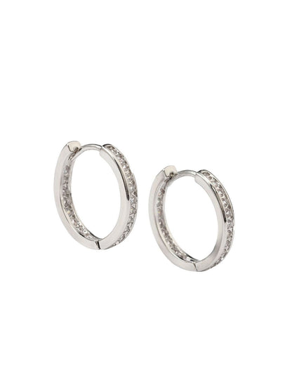 SALTY Odessa Contemporary Artificial Stones Studded Hoop Earrings