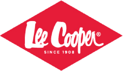 Lee Cooper logo with red diamond shape and white text on a white background