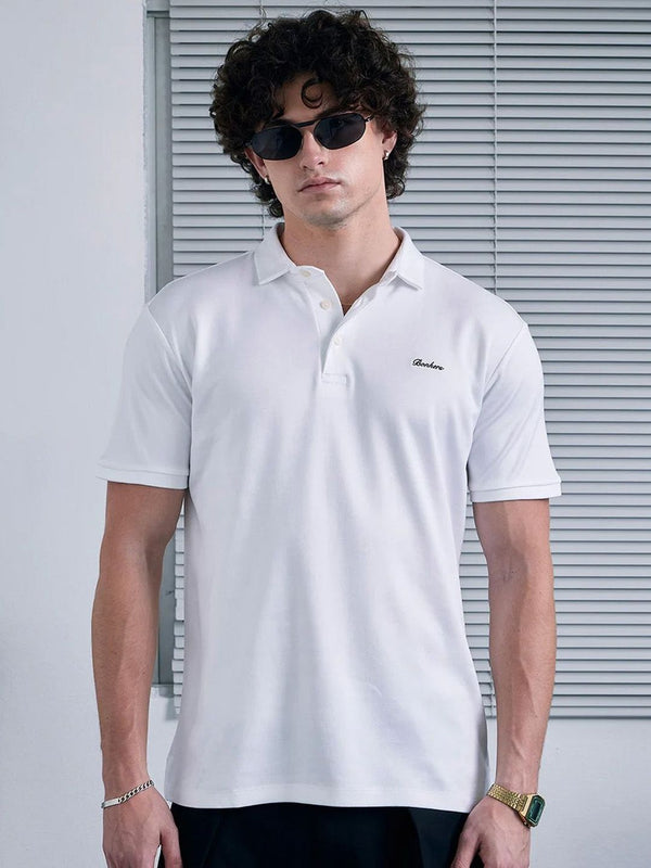Men Solid Polo Collar T-shirt