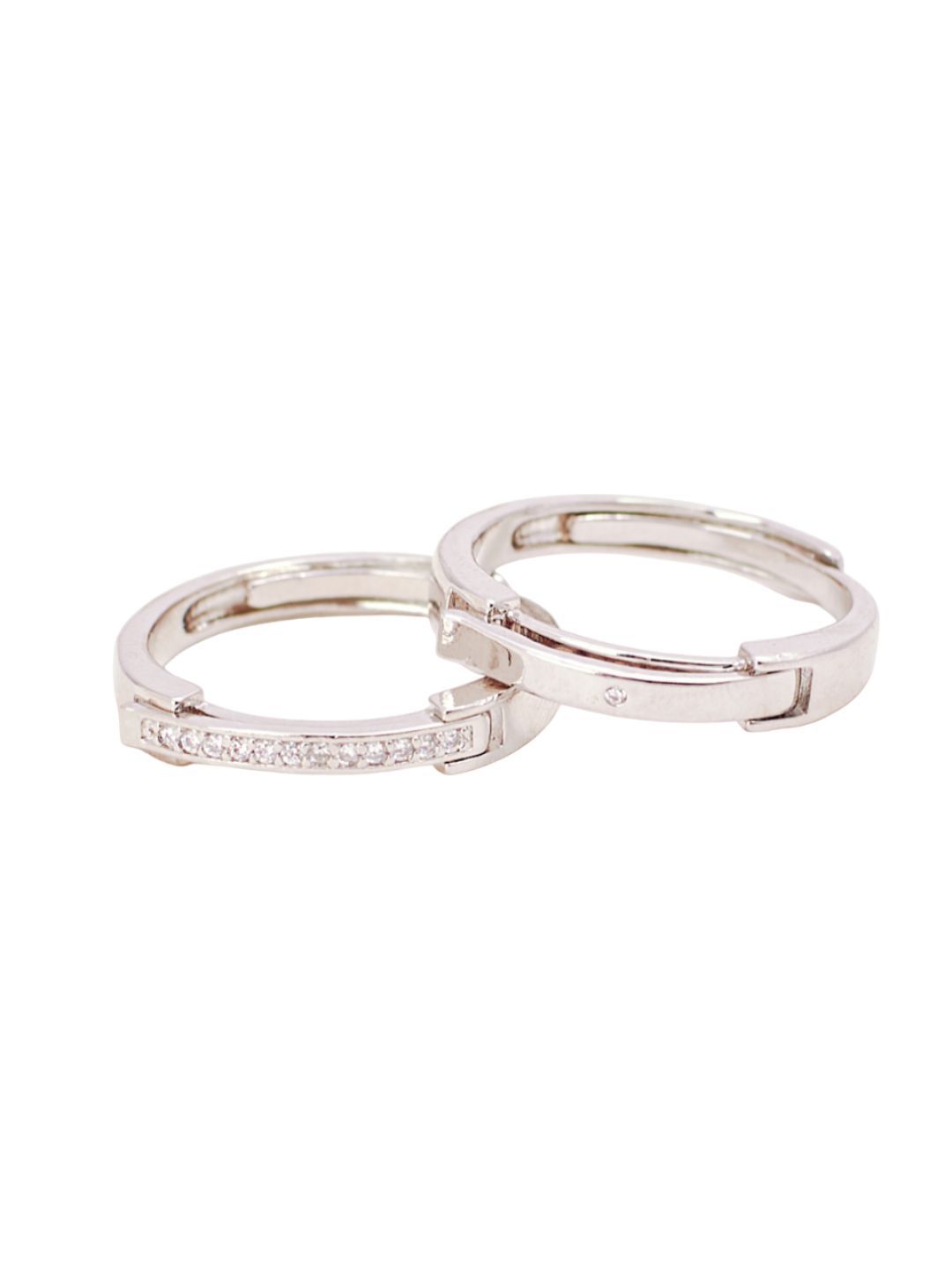 SALTY Set Of 2 Taken Coded Couple Stylish Adjustable Finger Ring