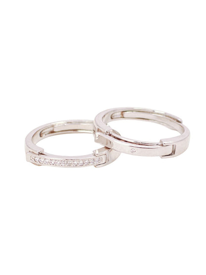 SALTY Set Of 2 Taken Coded Couple Stylish Adjustable Finger Ring