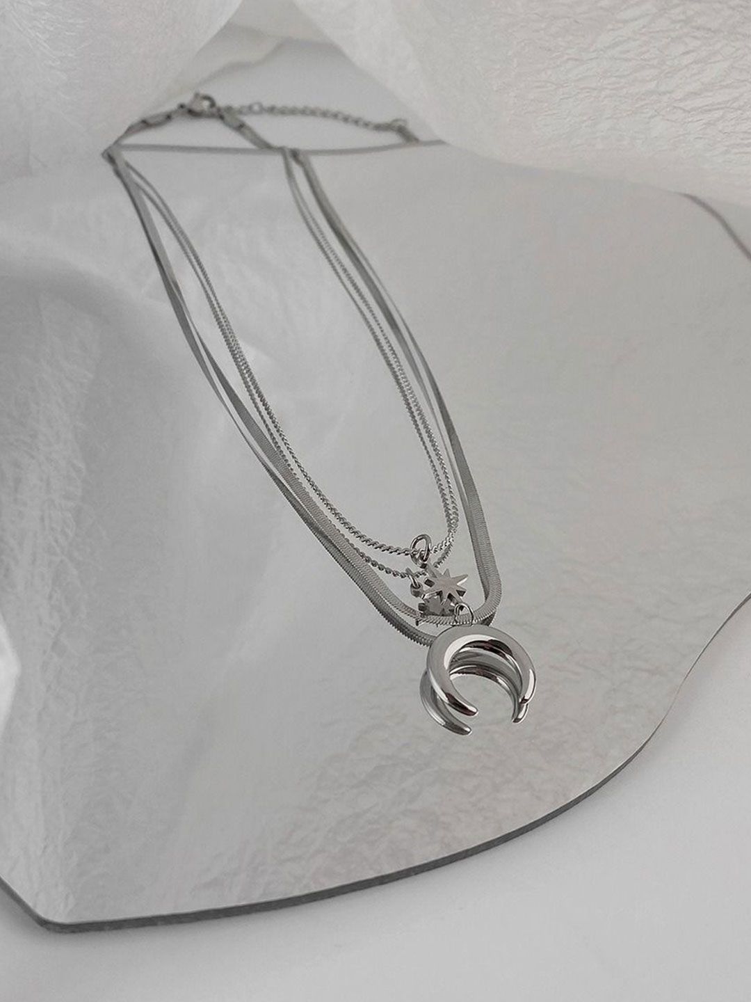 Silver-Plated Stainless Steel Minimal Chain