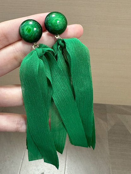 Artificial Stones Studded Circular Shaped Drop Earrings