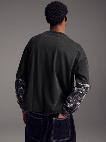 Double print long sleeve T-shirt