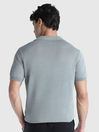 Men Solid Polo Collar Pure Cotton T-shirt