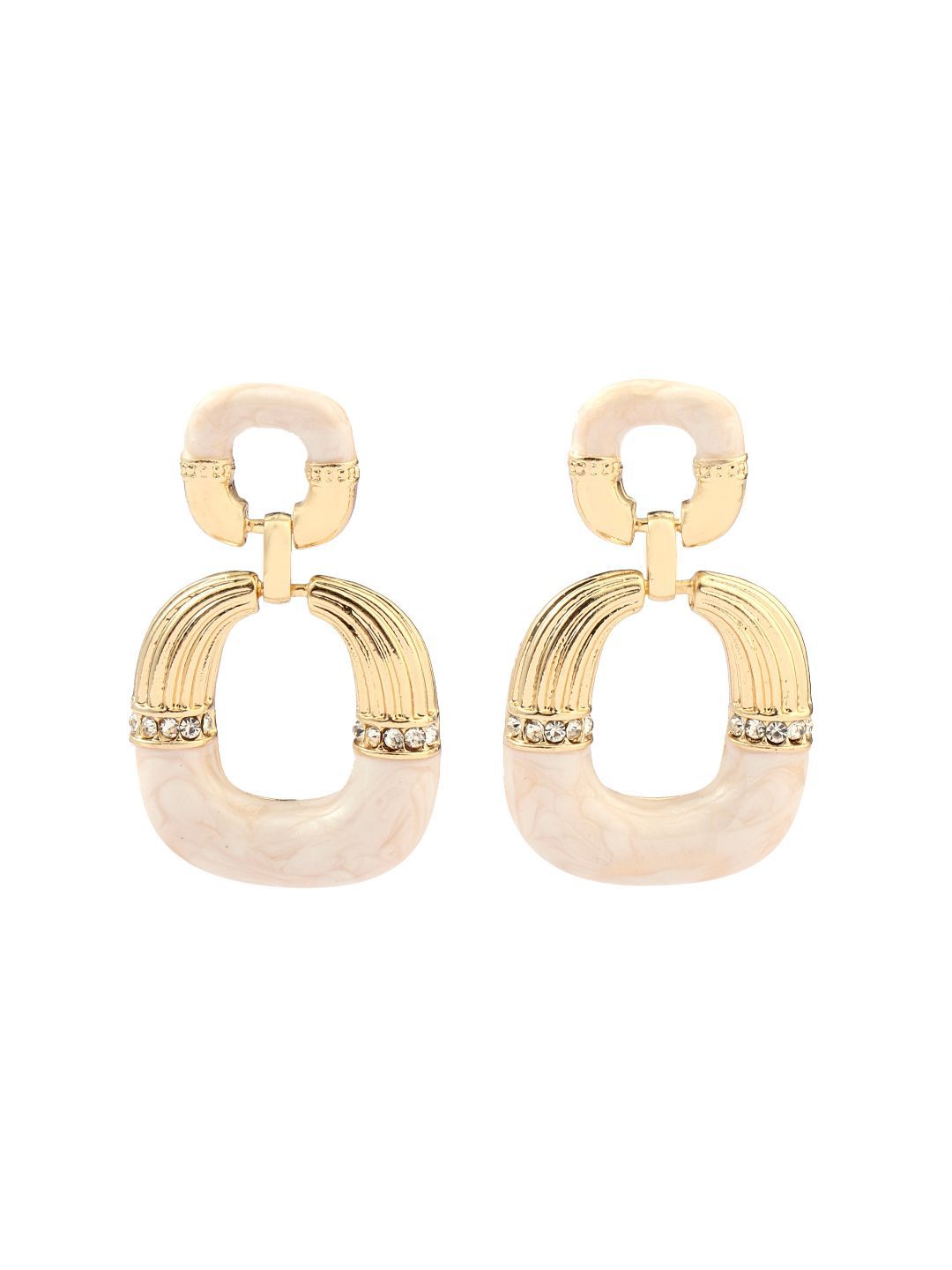SALTY Stone Studded Antique Drop Earrings