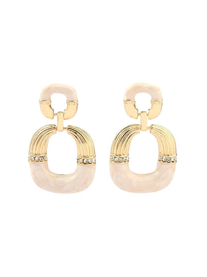 SALTY Stone Studded Antique Drop Earrings