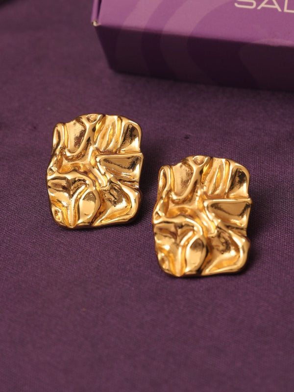 SALTY Stainless Steel Contemporary Shaped Embossed Elegance Studs