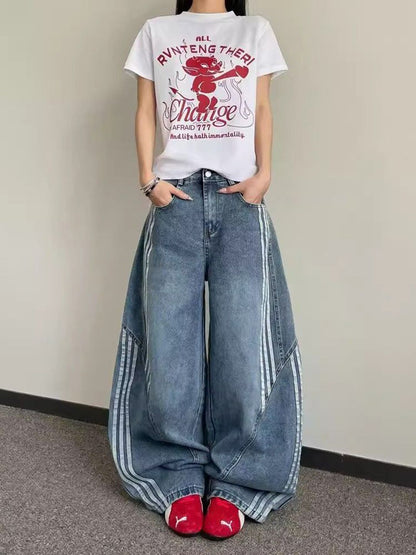 Women Mid-Rise Wide Leg  Jeans