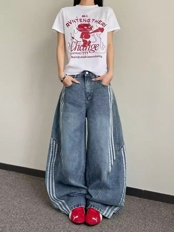 Women Mid-Rise Wide Leg  Jeans