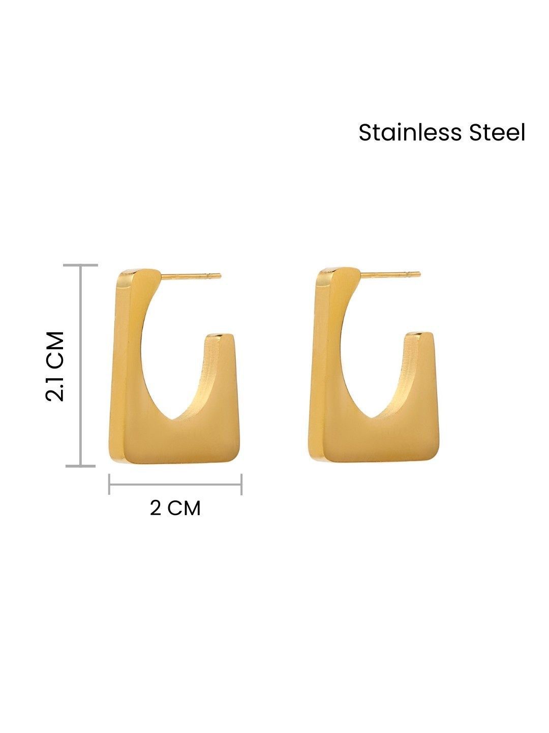 SALTY Contemporary Stainless Steel Tasselled Half Hoop Earrings