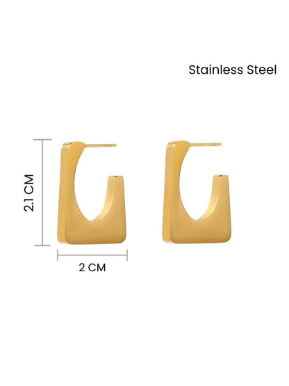 SALTY Contemporary Stainless Steel Tasselled Half Hoop Earrings