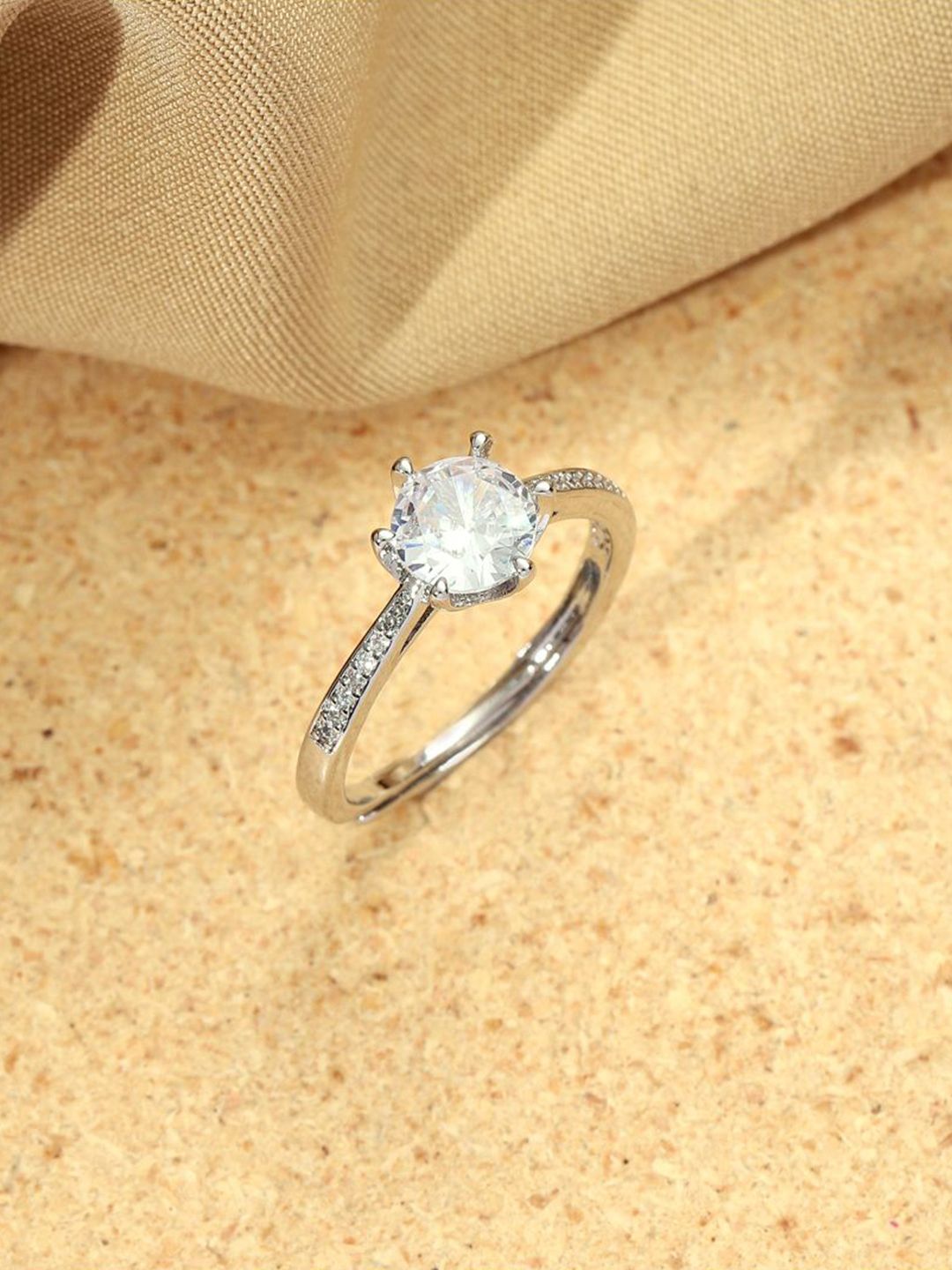SALTY Pack of 2 Women Luster Silver Promise Ring