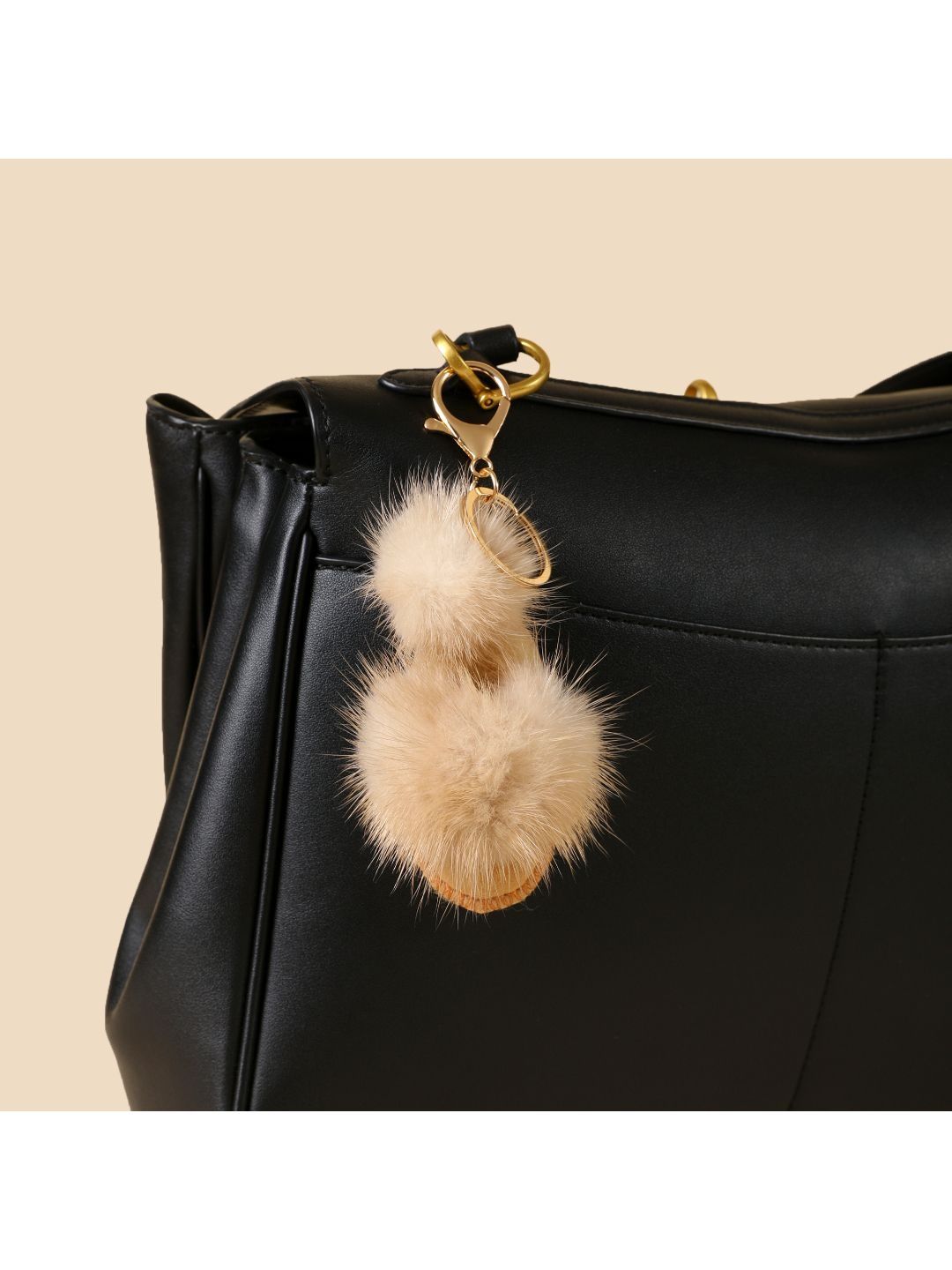 SALTY Brown Winter Glove Pom Bag Charm