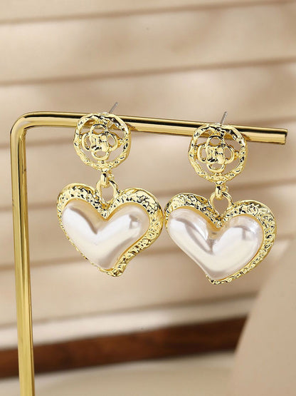 Heart Shaped Drop Earrings