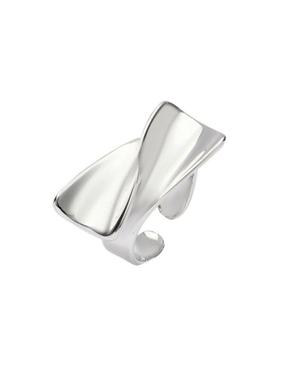 SALTY Women & Girls Silver Statement Curve Stylish Adjustable Finger Ring