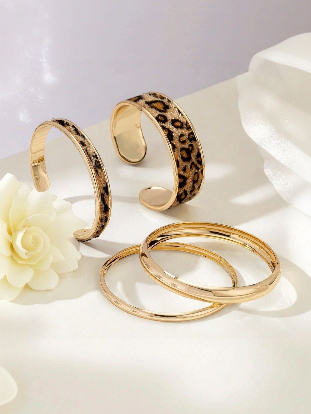 Women 4 Gold-Plated Kada Bracelet