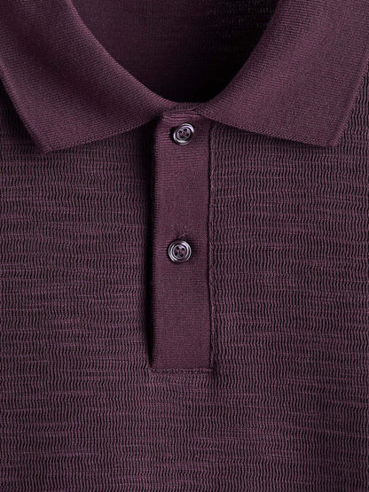 Slim Fit Jacquard-Knit Polo Shirt