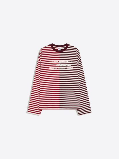 Striped print long sleeve T-shirt