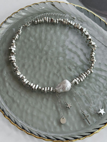 Silver-Plated Enamelled Necklace