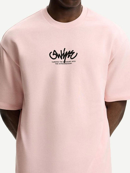 Printed short sleeve plush T-shirt