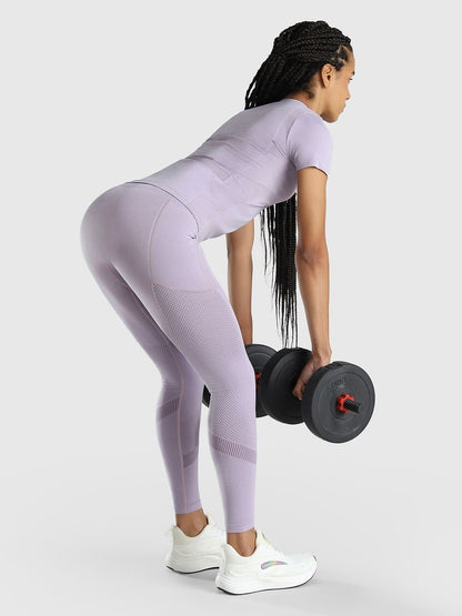 Women Seamless Ankle Length Gym Tights with Pockets