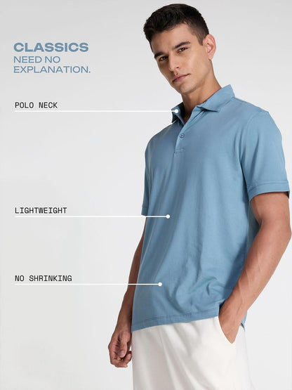 Polo Collar Pure Cotton T-shirt