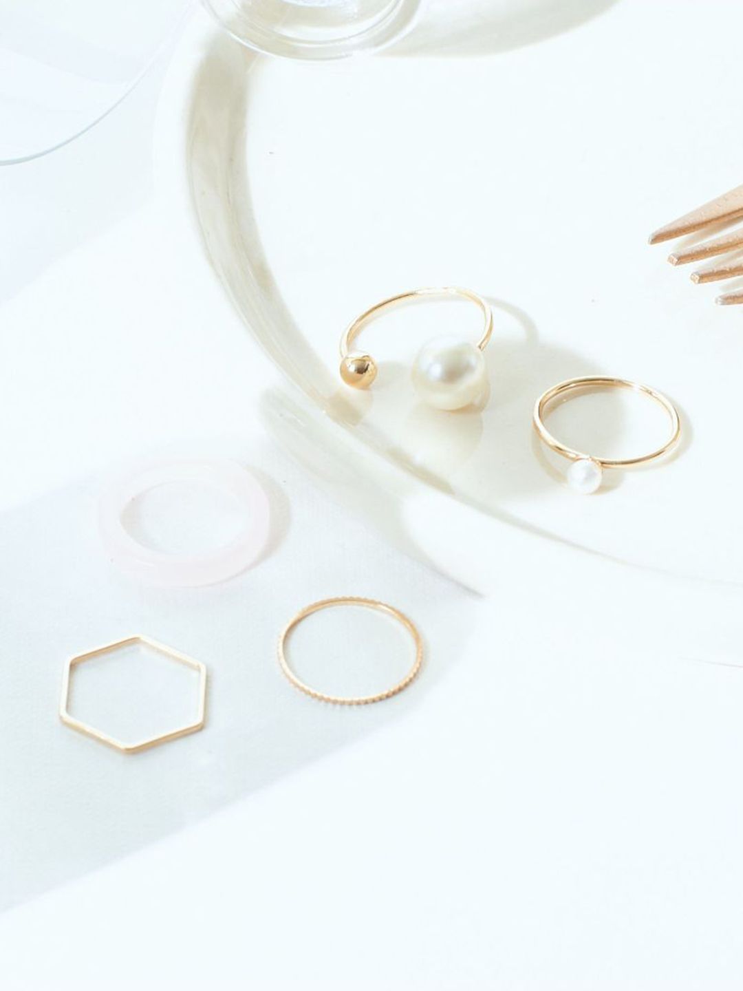 SALTY Set Of 5 Jamila Stylish Adjustable Finger Ring