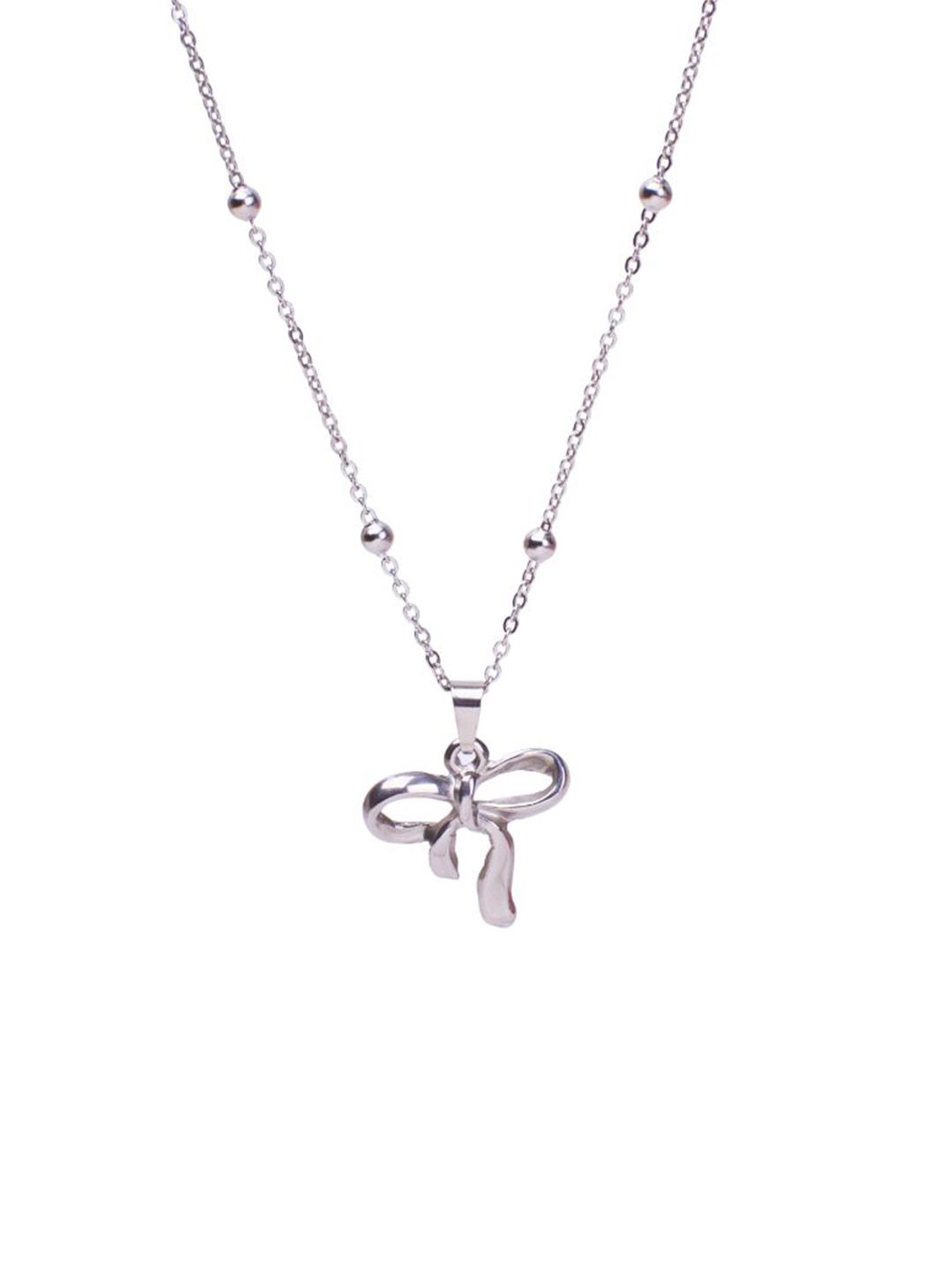 SALTY Ribbon Charm Contemporary Pendant With Chain