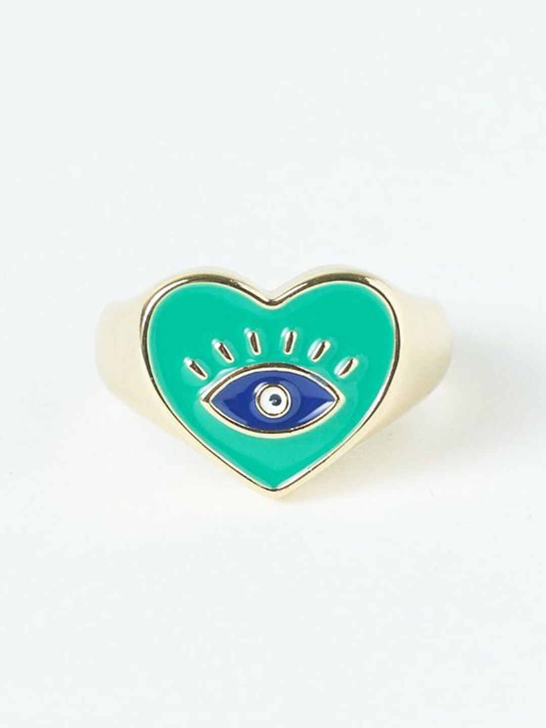 SALTY Evil Eye & Beaded Bracelet & Heart Ring Jewellery Set