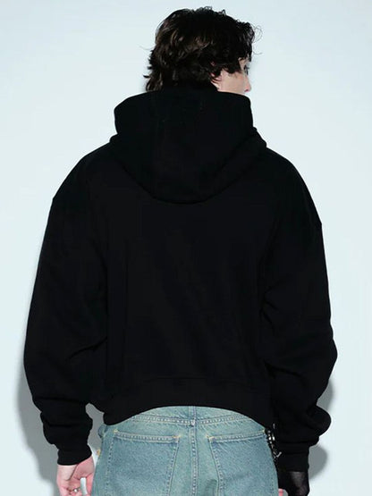 Men Shadow Sigil Zip Hooded Pullover Sweatshirt