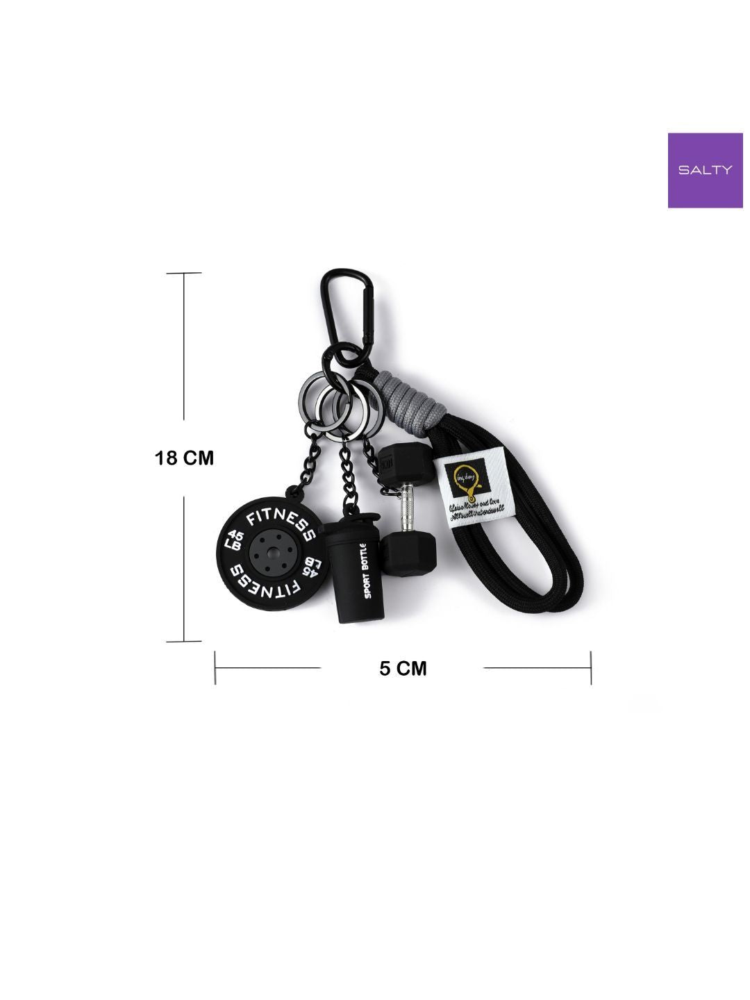 SALTY Black Mini Gym Buddy Bag Charm