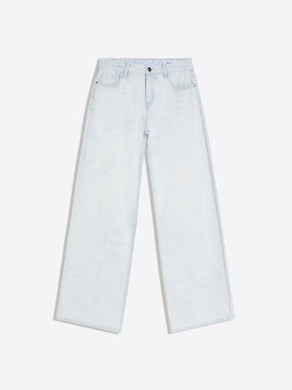 Low-rise wide-leg jeans