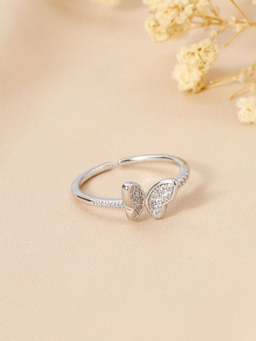 SALTY Pack of 2 Women Hollis Studded Butterfly Silver Ring