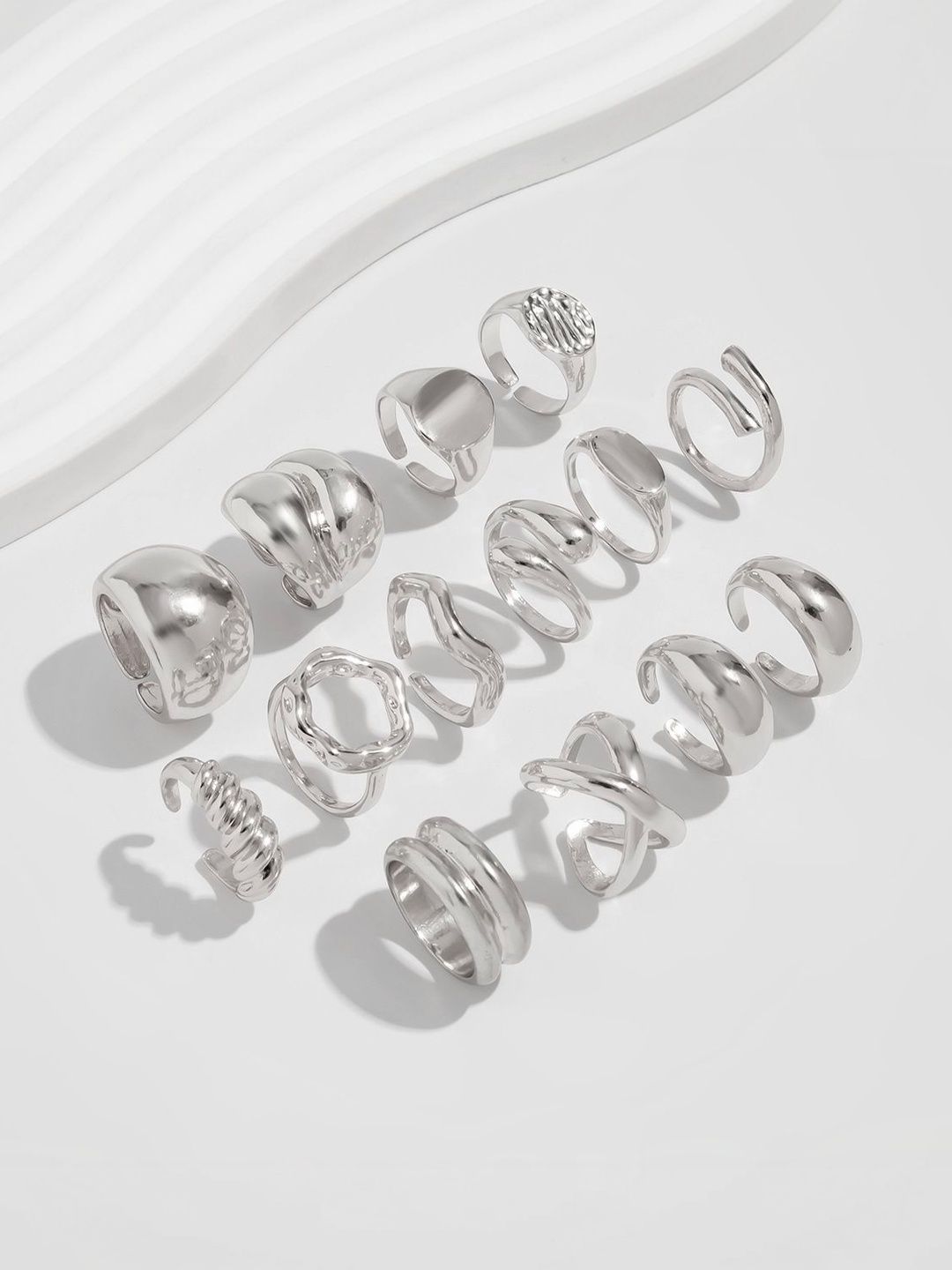 Set Of 13 Gold-Plated Finger Ring