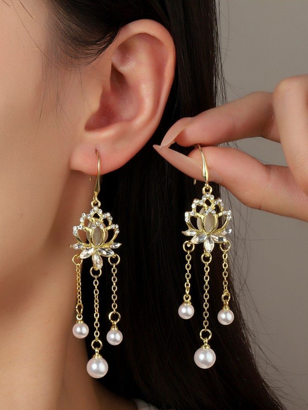 SALTY Gold-Plated Contemporary Drop Earrings