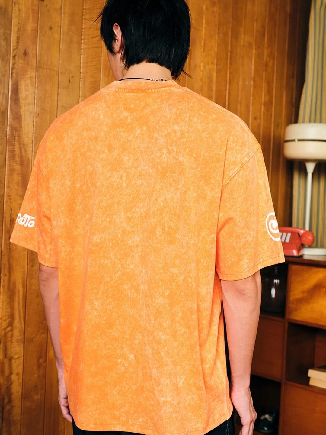 Men Printed Raw Edge T-shirt