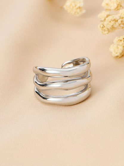 SALTY Trendy Golden Multi Spiral Ring for Women & Girls Stylish Adjustable Finger Ring