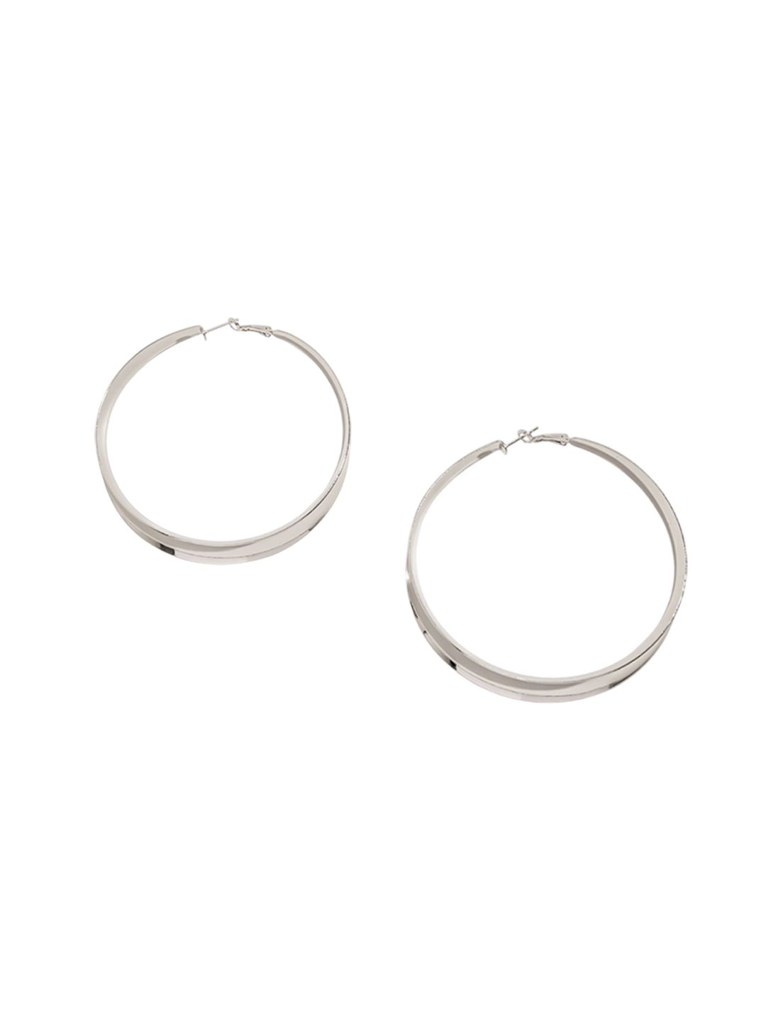 Silver-Plated Circular Hoop Earrings