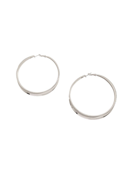 Silver-Plated Circular Hoop Earrings
